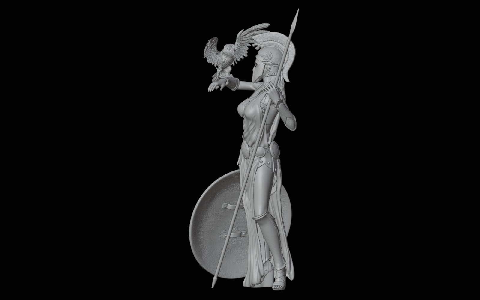 Athena Greek Goddess - 1to10 statue STL file 3D print model 3D print model_19