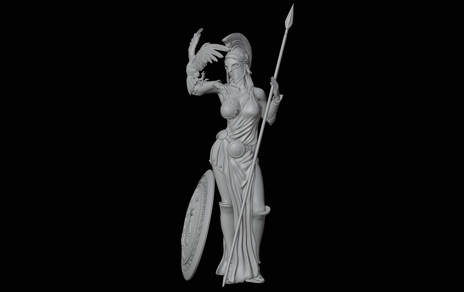 Athena Greek Goddess - 1to10 statue STL file 3D print model 3D print model_18