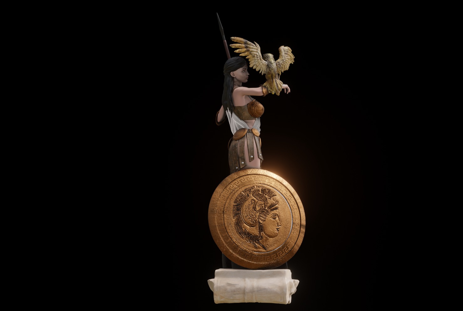Athena Greek Goddess - 1to10 statue STL file 3D print model 3D print model_6