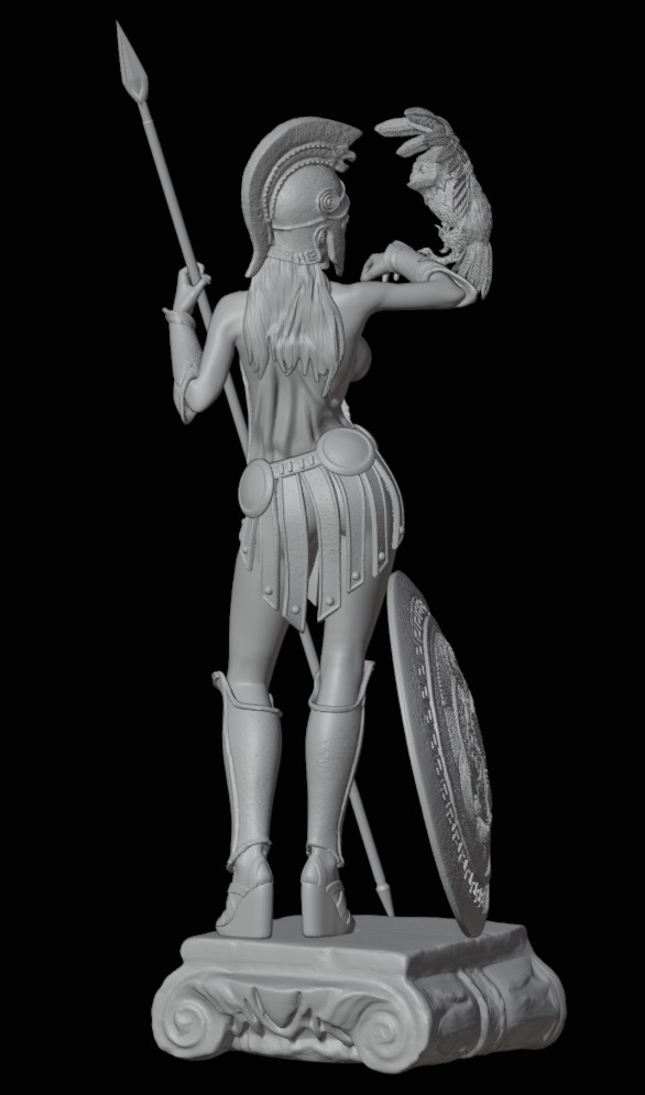 Athena Greek Goddess - 1to10 statue STL file 3D print model 3D print model_24