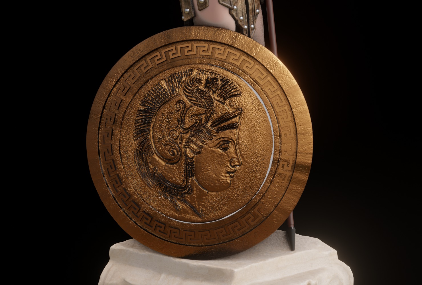 Athena Greek Goddess - 1to10 statue STL file 3D print model 3D print model_10