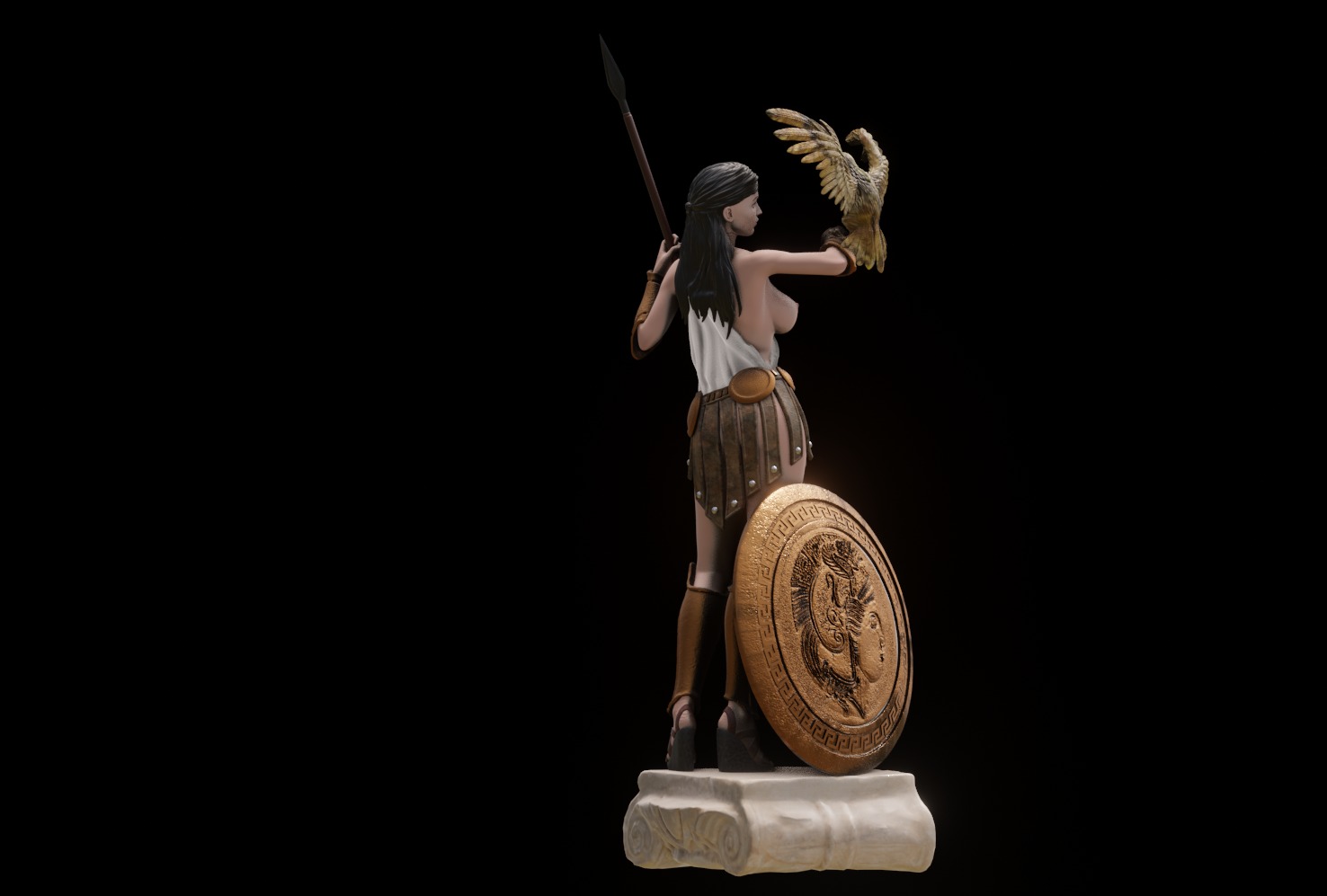 Athena Greek Goddess - 1to10 statue STL file 3D print model 3D print model_13