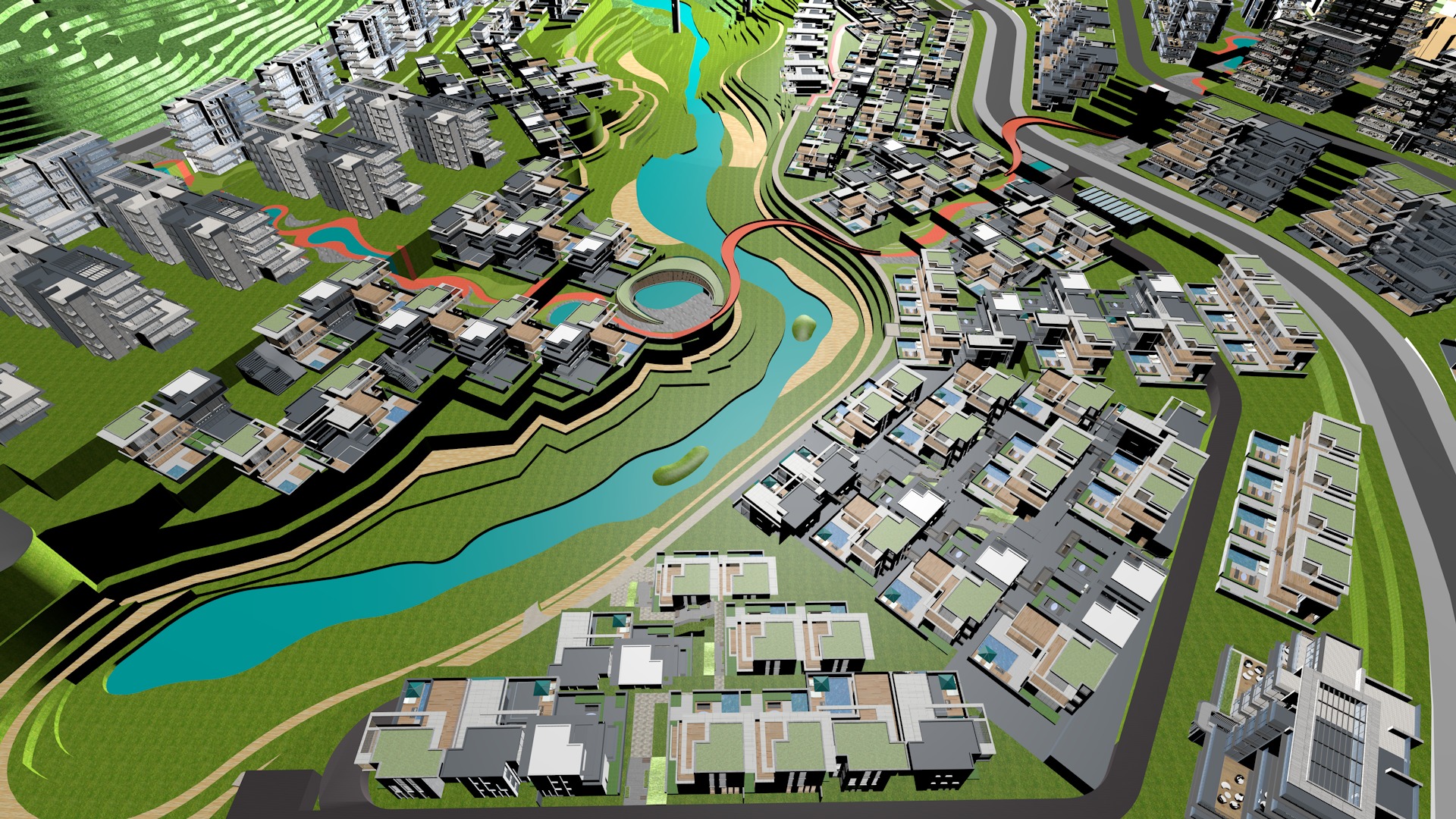 Buildings City building industrial park commercial housing 3D model_5