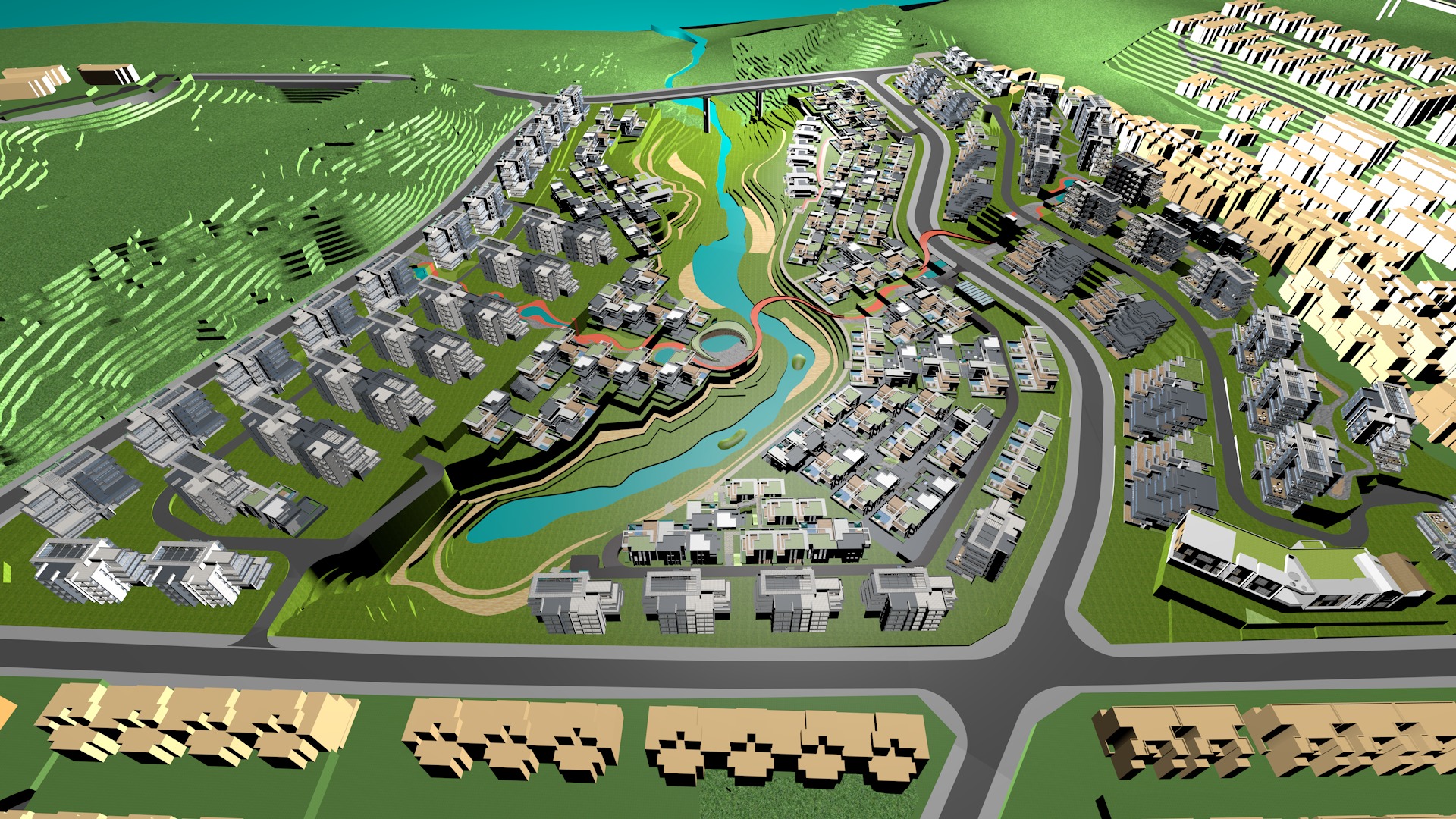 Buildings City building industrial park commercial housing 3D model_3