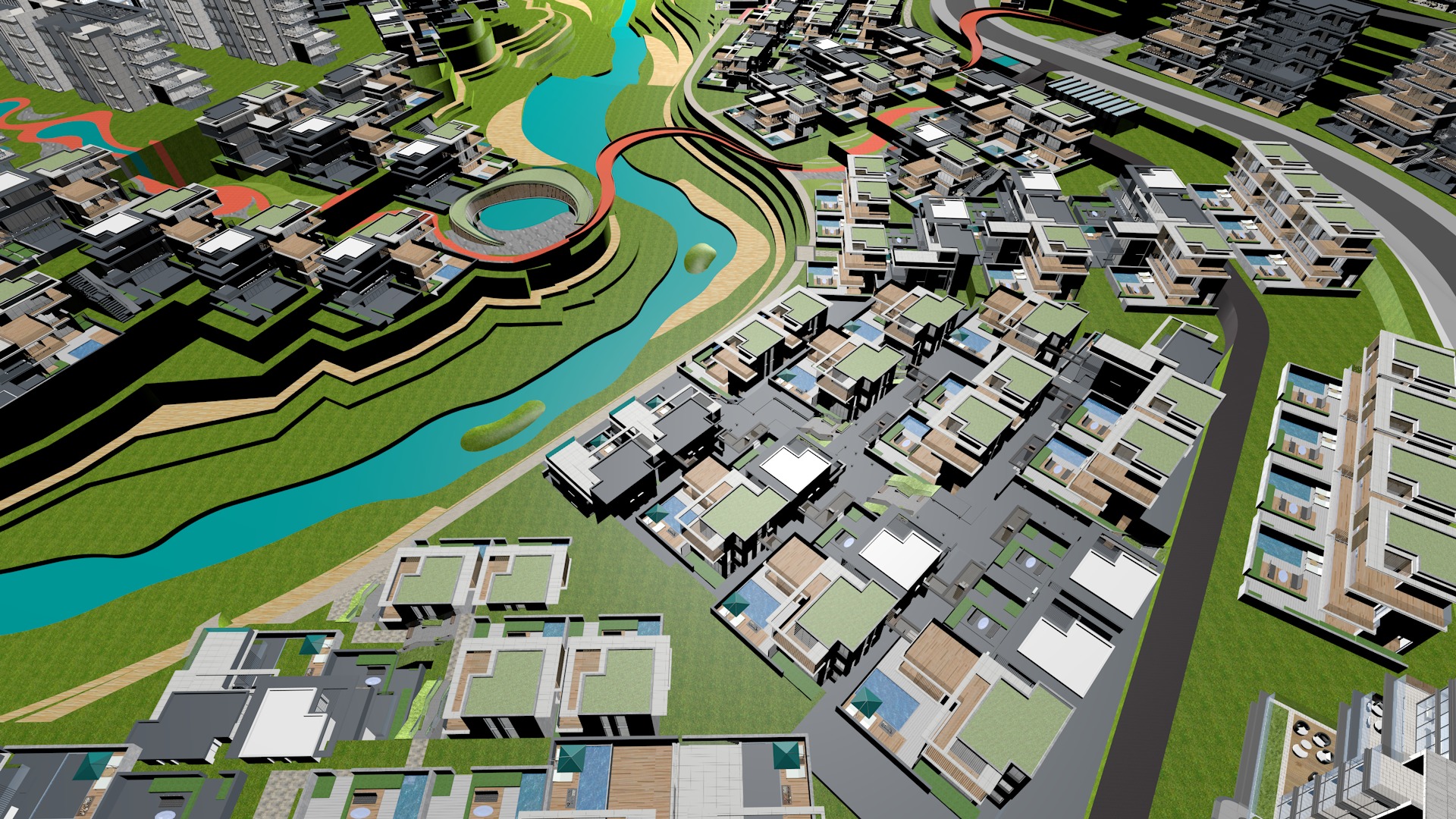 Buildings City building industrial park commercial housing 3D model_7