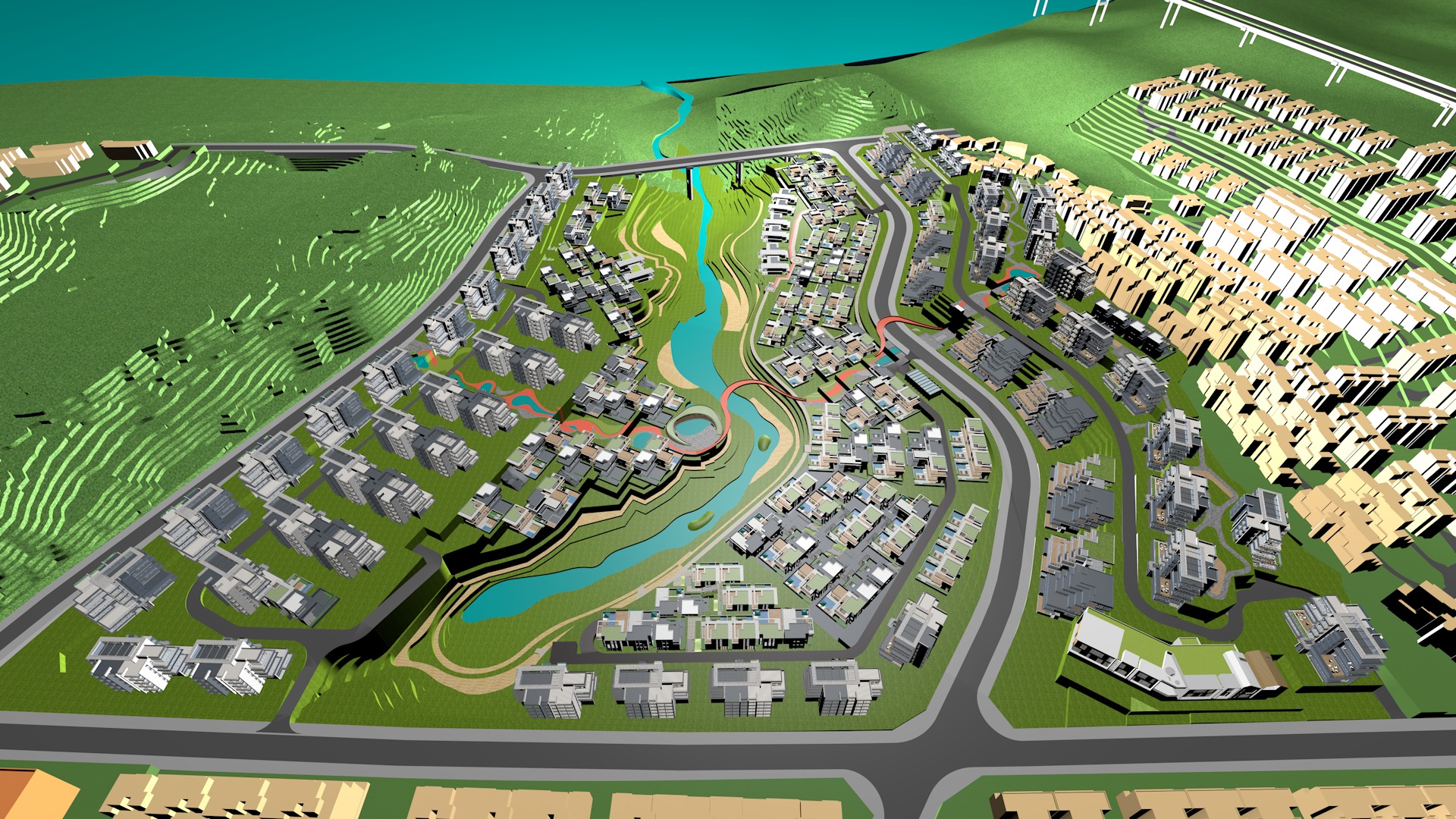 Buildings City building industrial park commercial housing 3D model_6