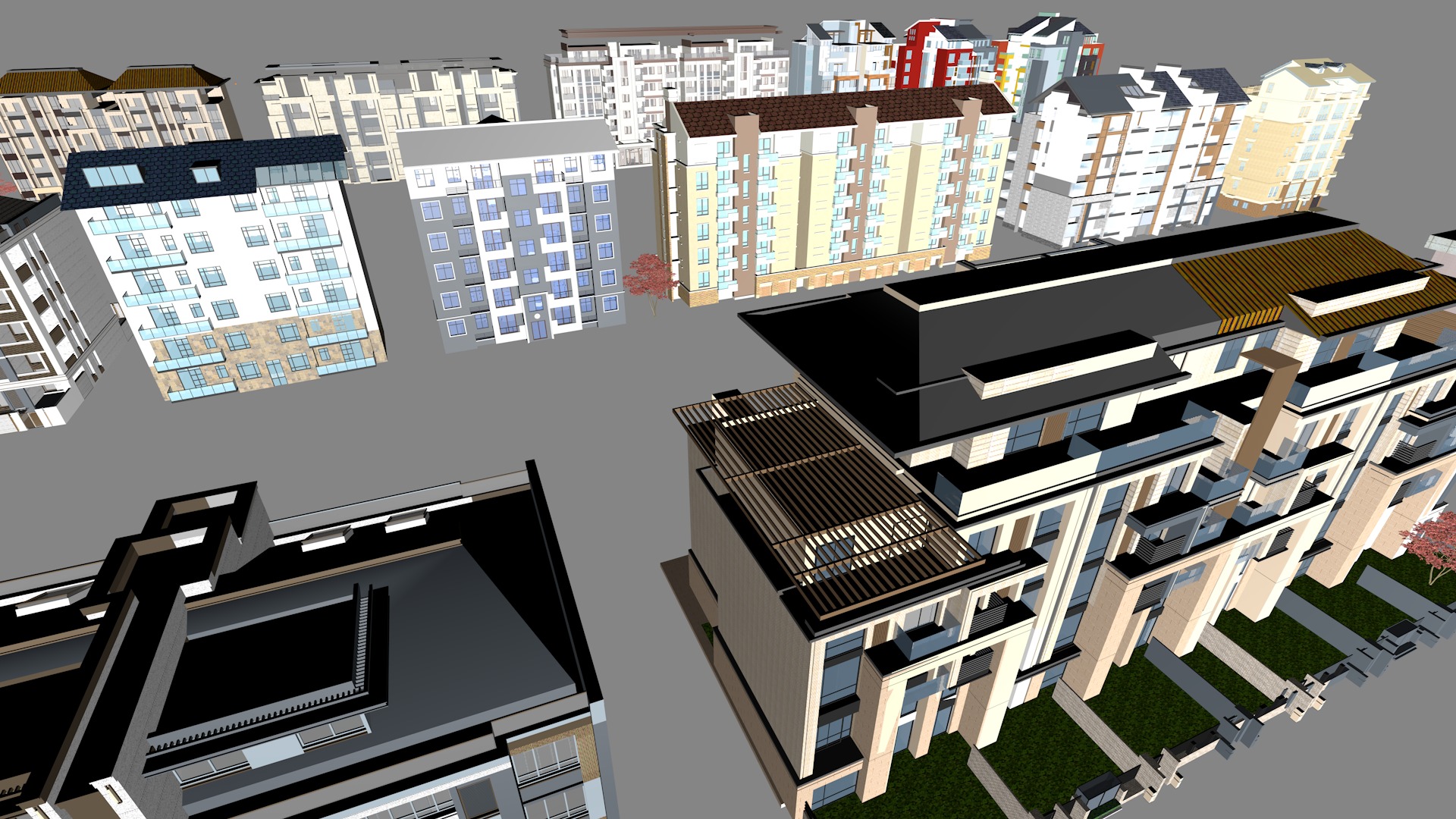 Buildings City building industrial park commercial housing 3D model_1