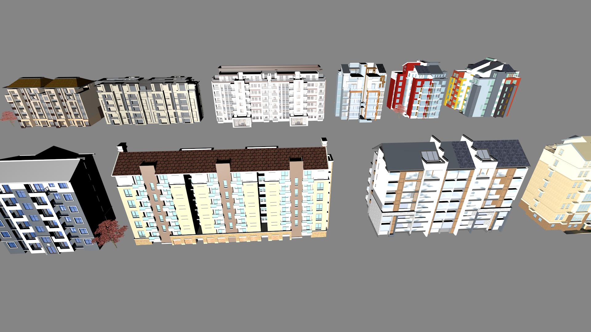 Buildings City building industrial park commercial housing 3D model_4