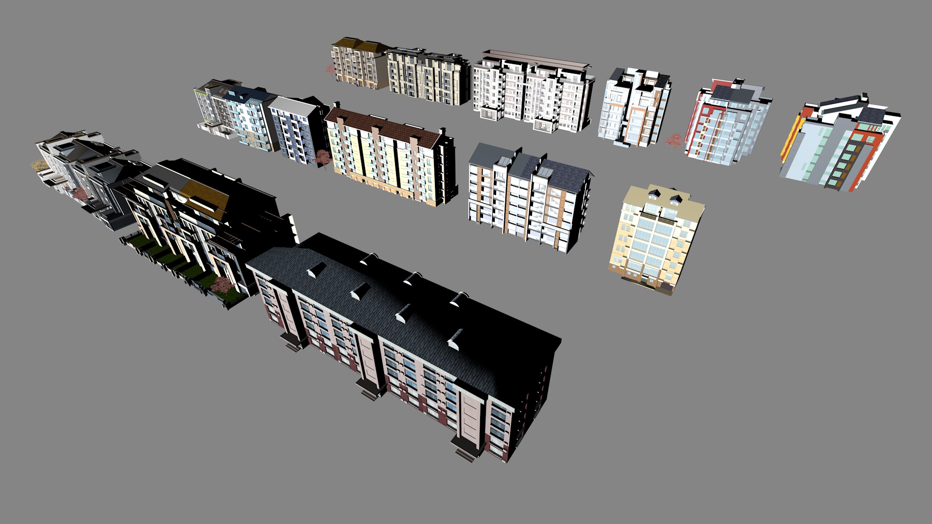 Buildings City building industrial park commercial housing 3D model_7