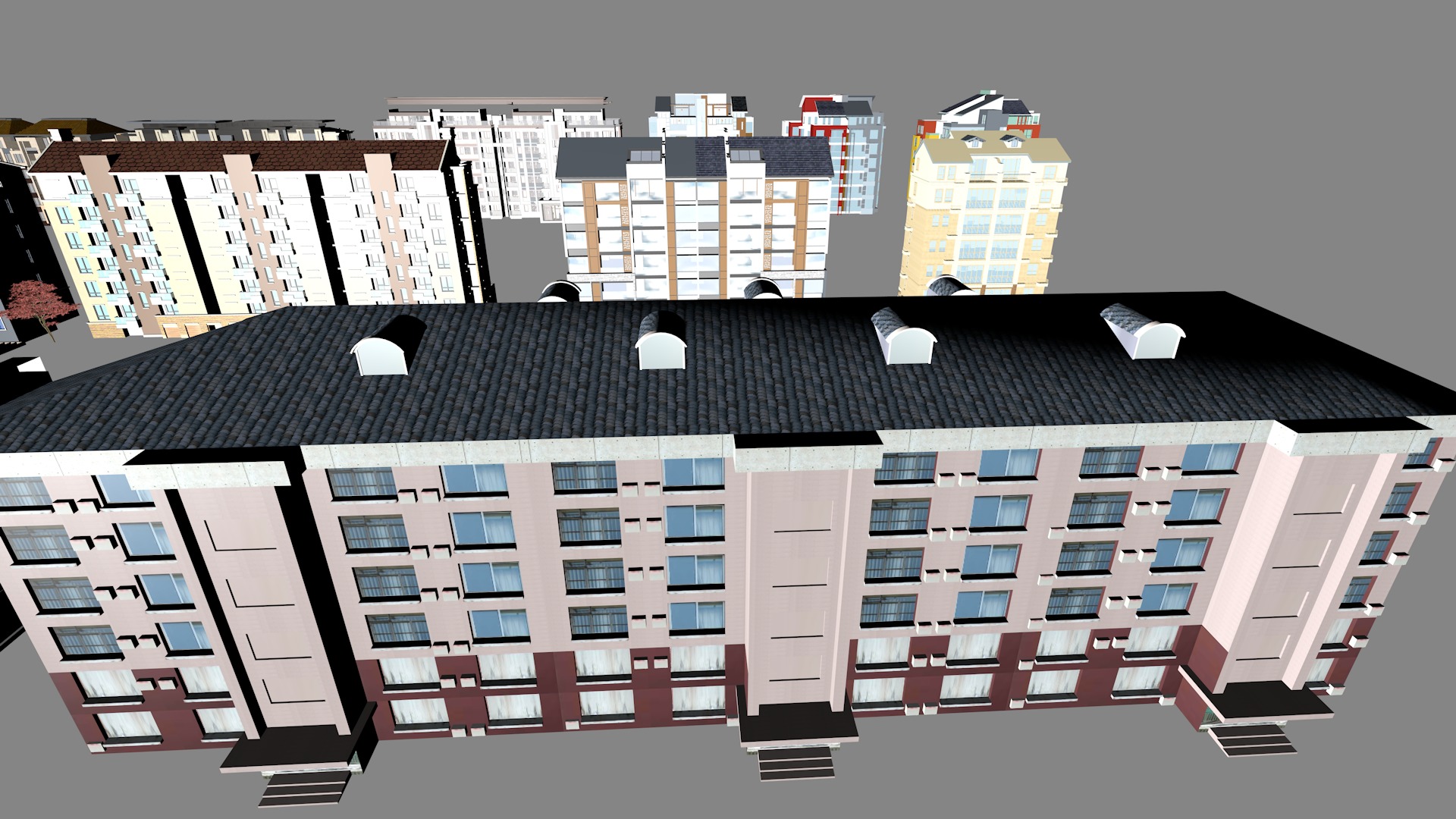 Buildings City building industrial park commercial housing 3D model_6