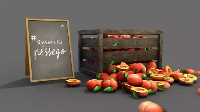 fruit pessego red 3D model