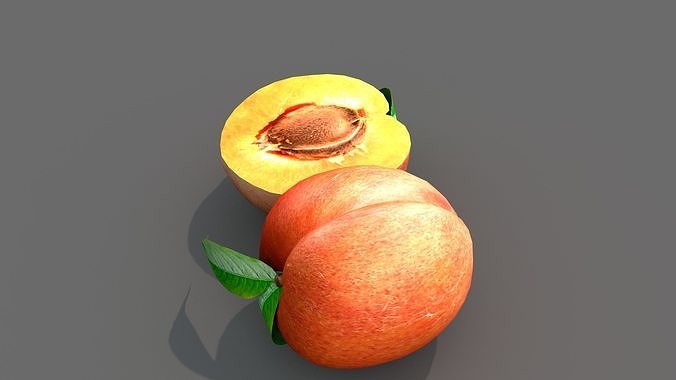 fruit pessego red 3D model 7