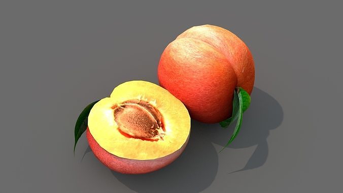 fruit pessego red 3D model 6