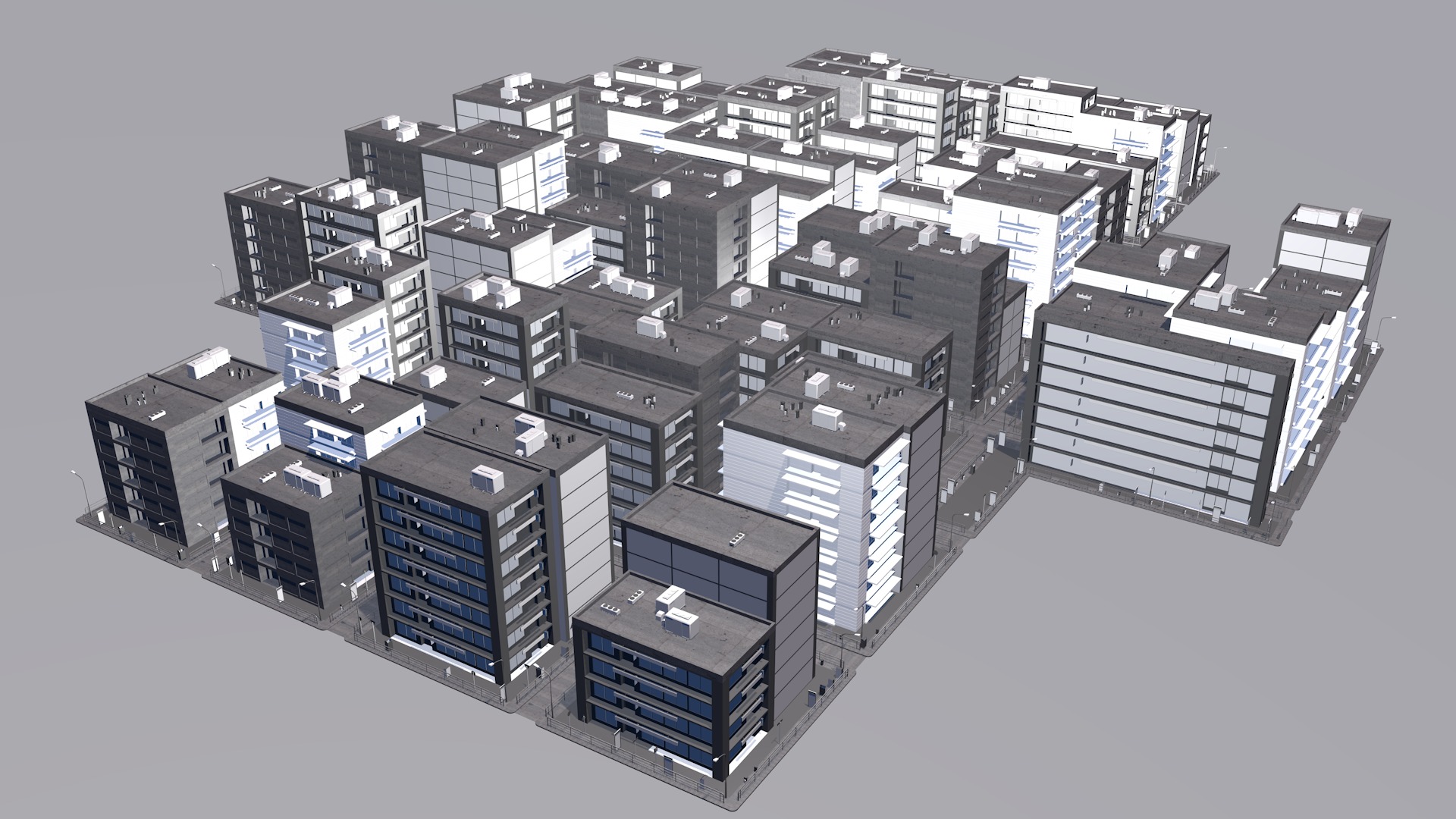 Buildings City building industrial park commercial housing 3D model_3