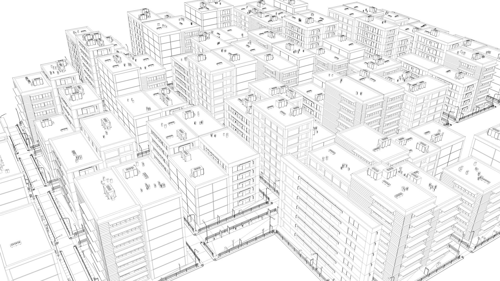 Buildings City building industrial park commercial housing 3D model_10
