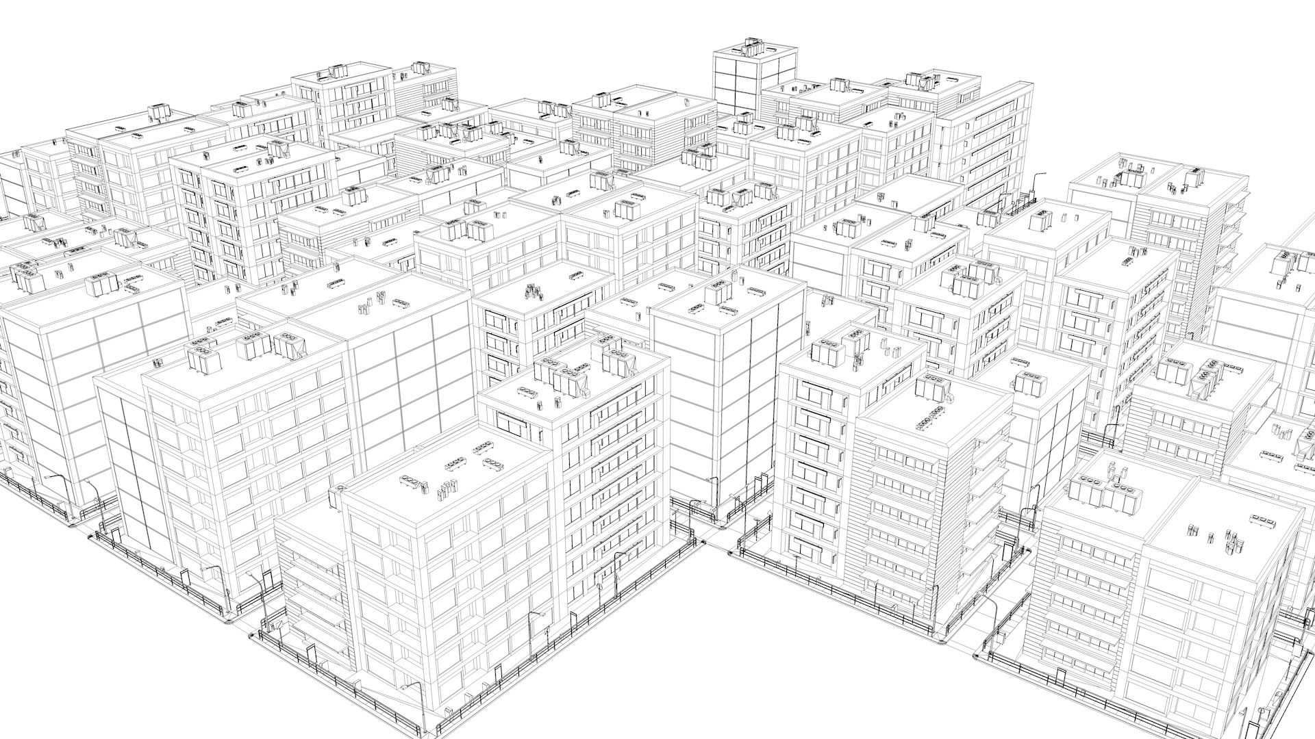 Buildings City building industrial park commercial housing 3D model_12