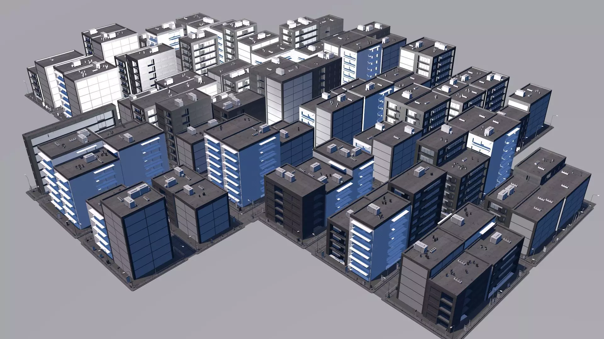 Buildings City building industrial park commercial housing 3D model_0
