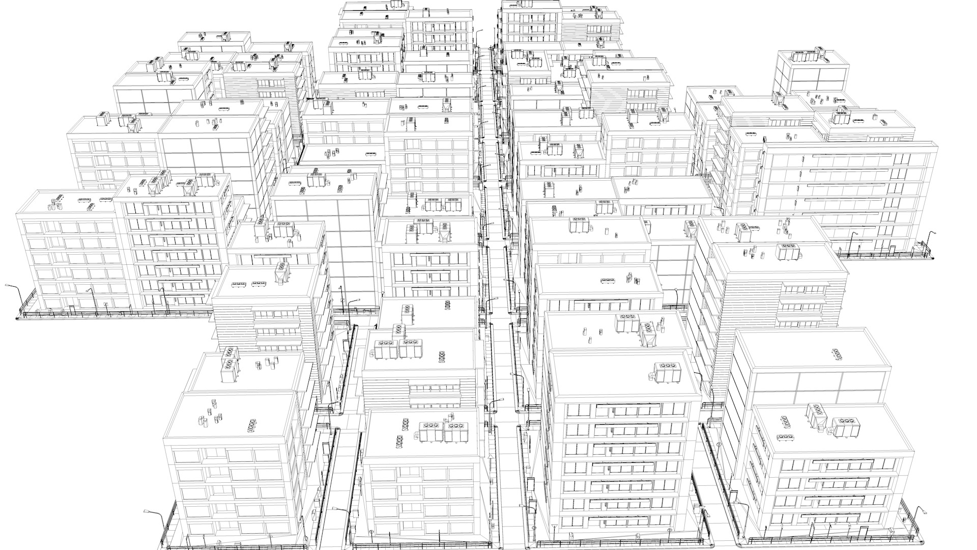 Buildings City building industrial park commercial housing 3D model_11