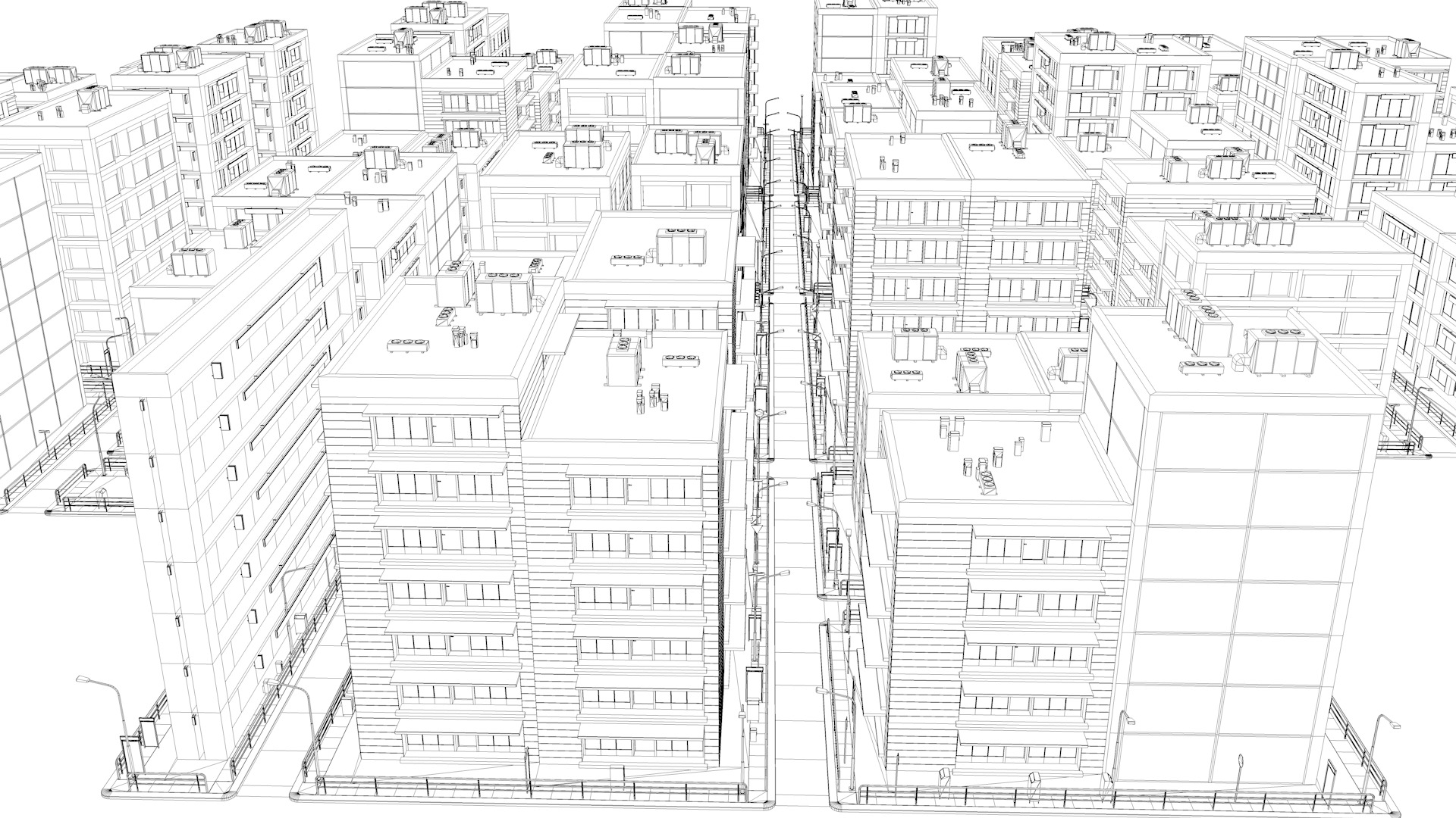 Buildings City building industrial park commercial housing 3D model_9