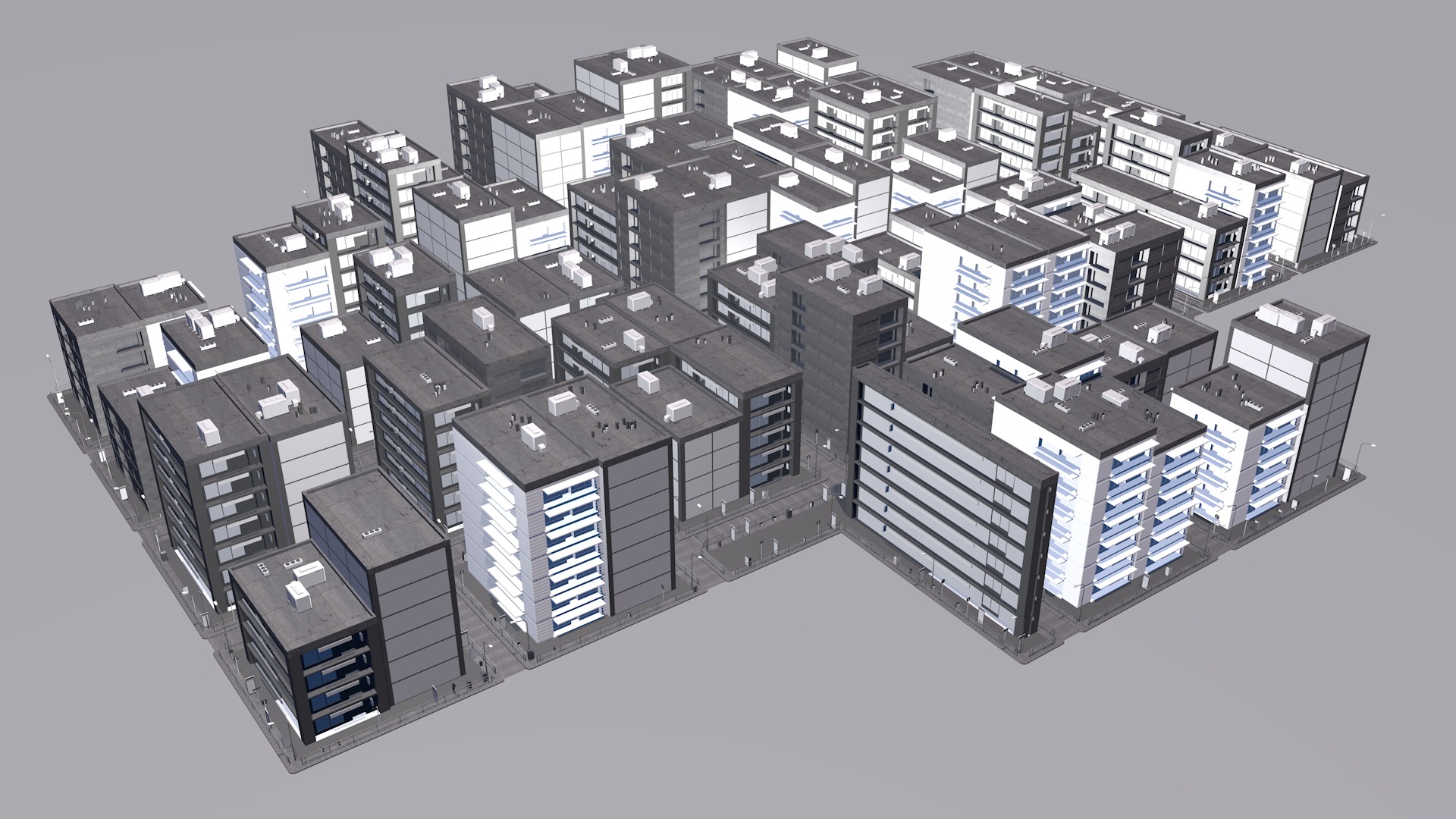 Buildings City building industrial park commercial housing 3D model_2