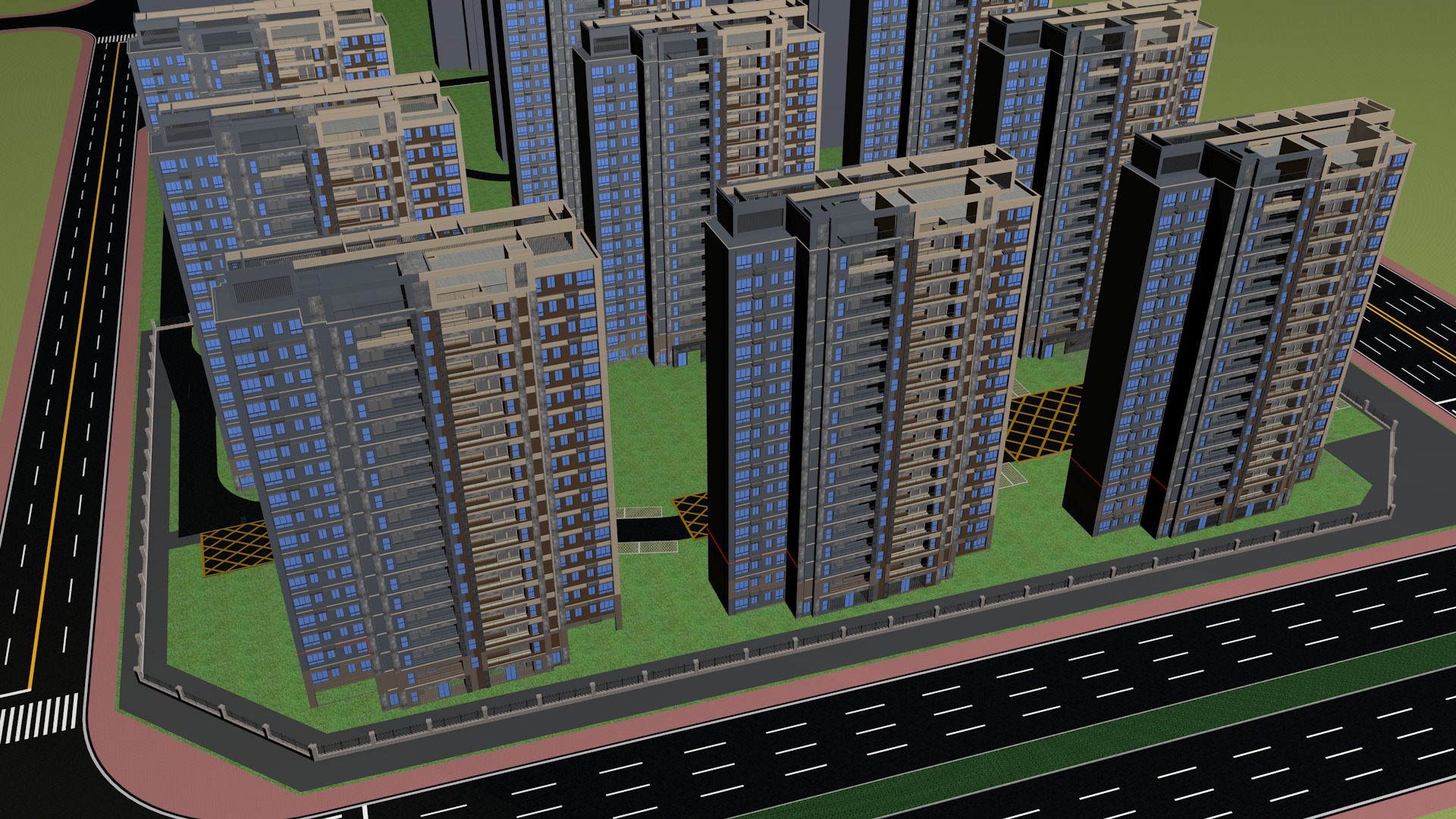 Buildings City building industrial park commercial housing 3D model_6