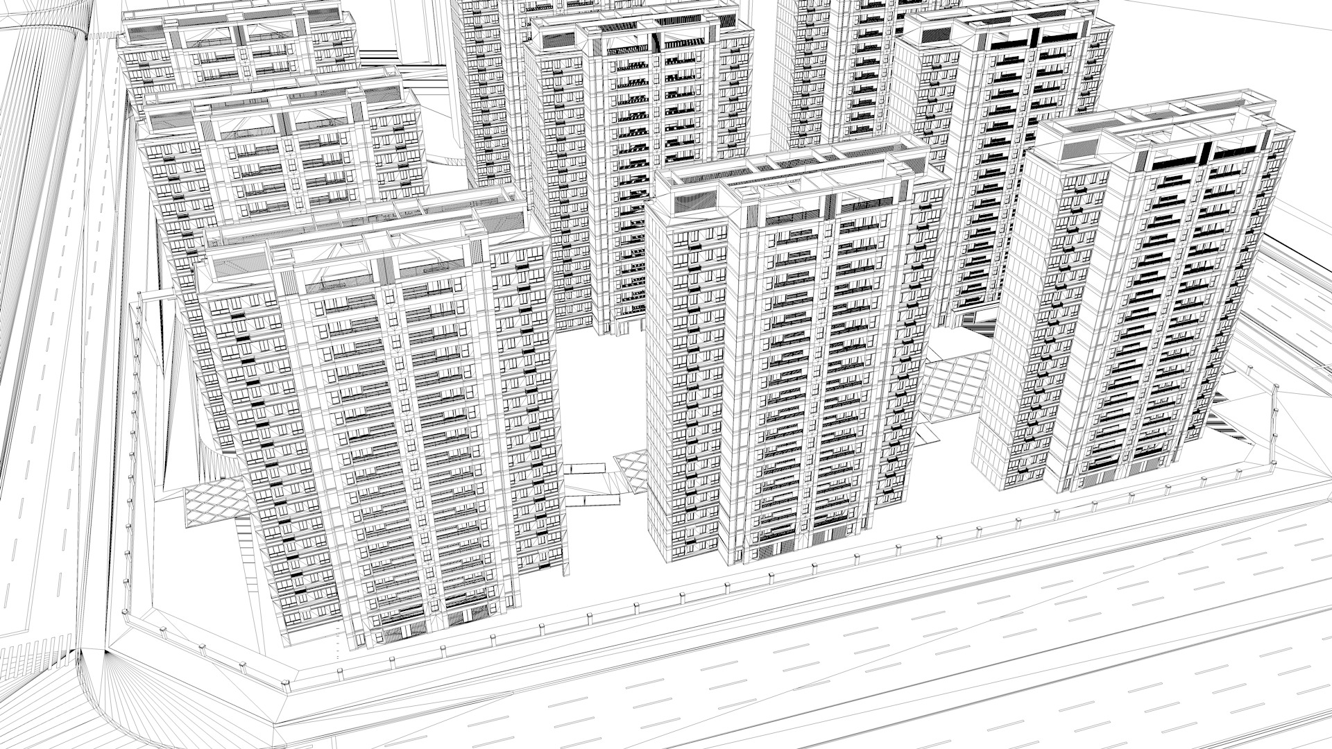 Buildings City building industrial park commercial housing 3D model_7