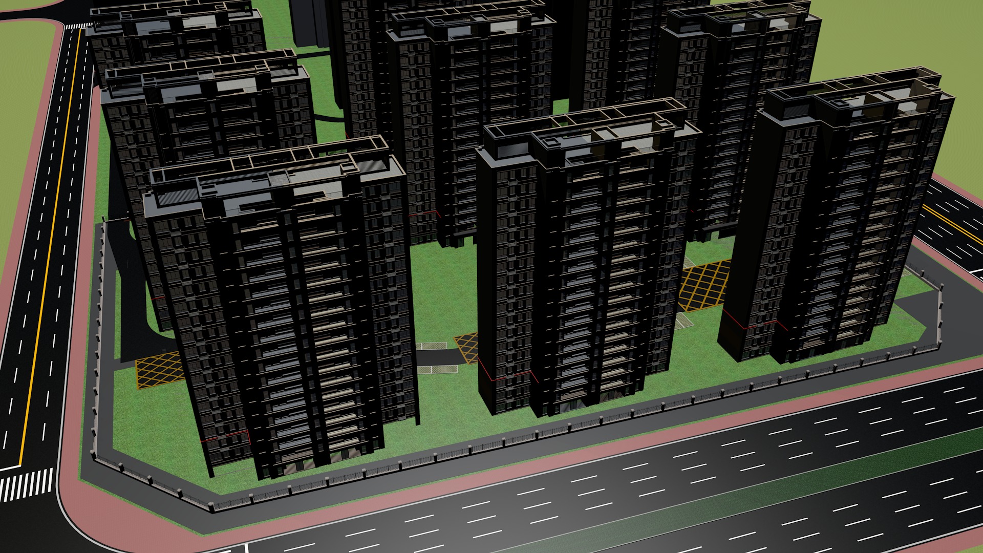 Buildings City building industrial park commercial housing 3D model_5