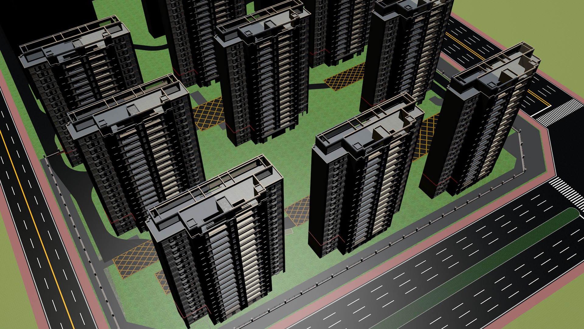 Buildings City building industrial park commercial housing 3D model_4