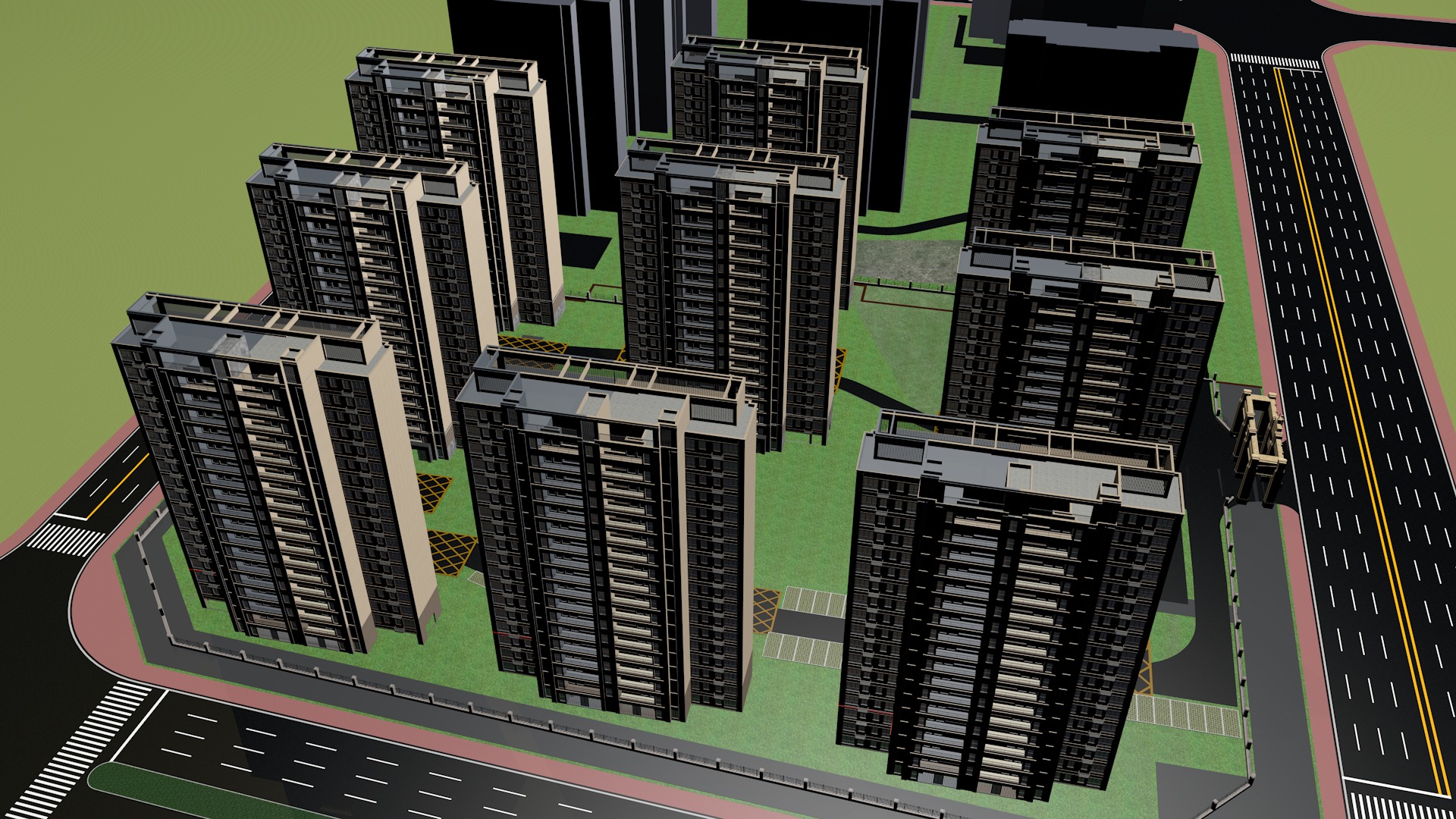 Buildings City building industrial park commercial housing 3D model_2