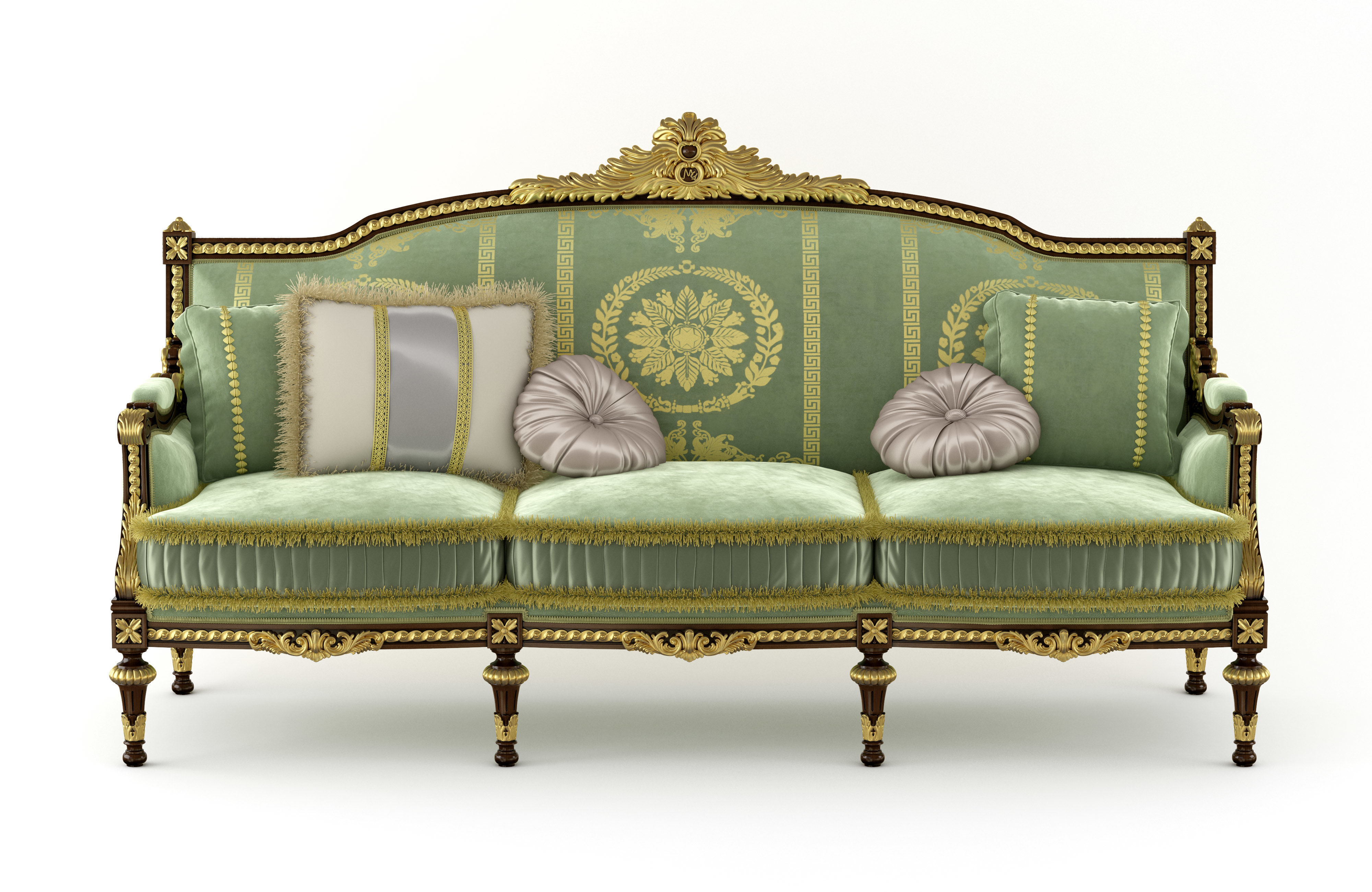 Emerald victorian sofa by Modenese 3D model_1