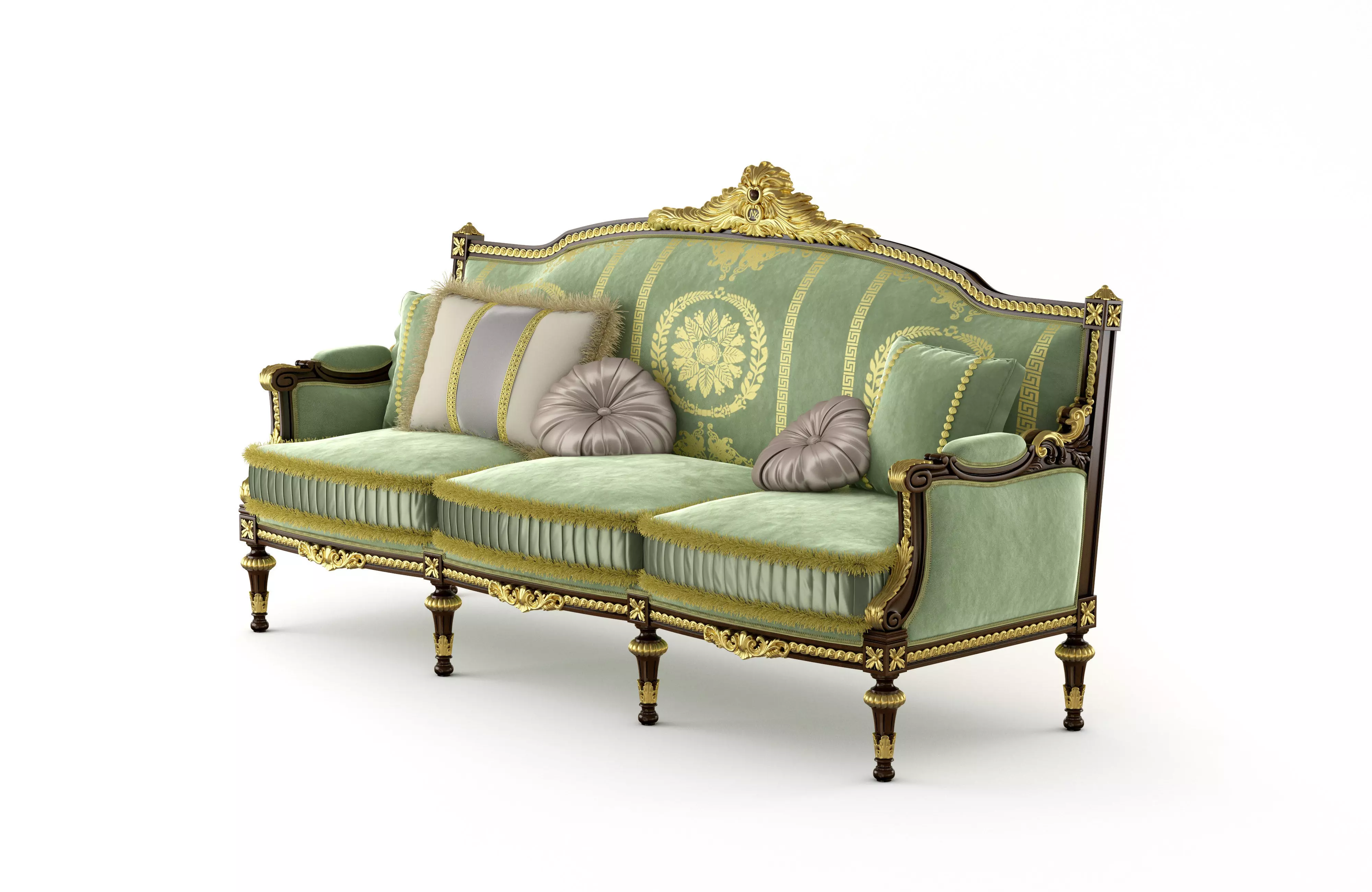 Emerald victorian sofa by Modenese 3D model_0