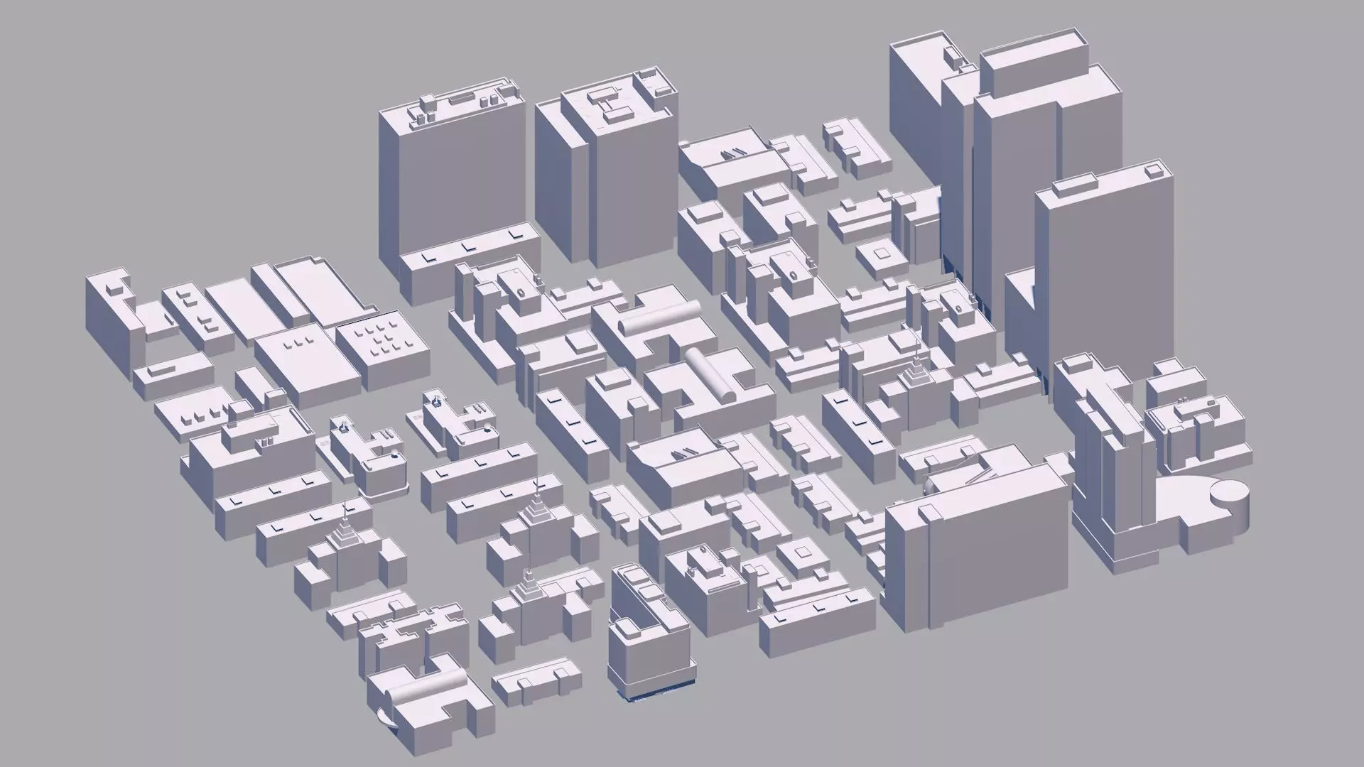 Buildings City building industrial park commercial housing 3D model_0