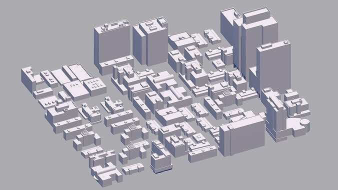 Buildings City building industrial park commercial housing 3D model
