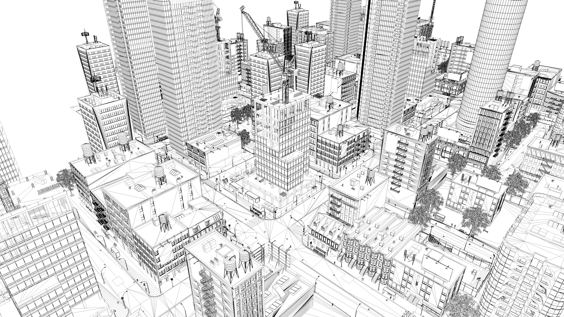 Buildings City building industrial park commercial housing 3D model_6