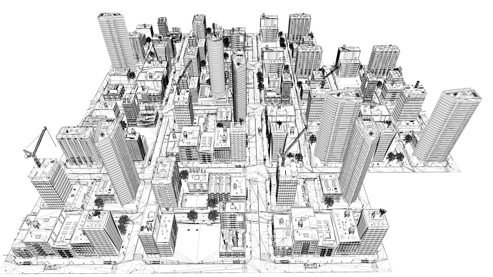 Buildings City building industrial park commercial housing 3D model_4