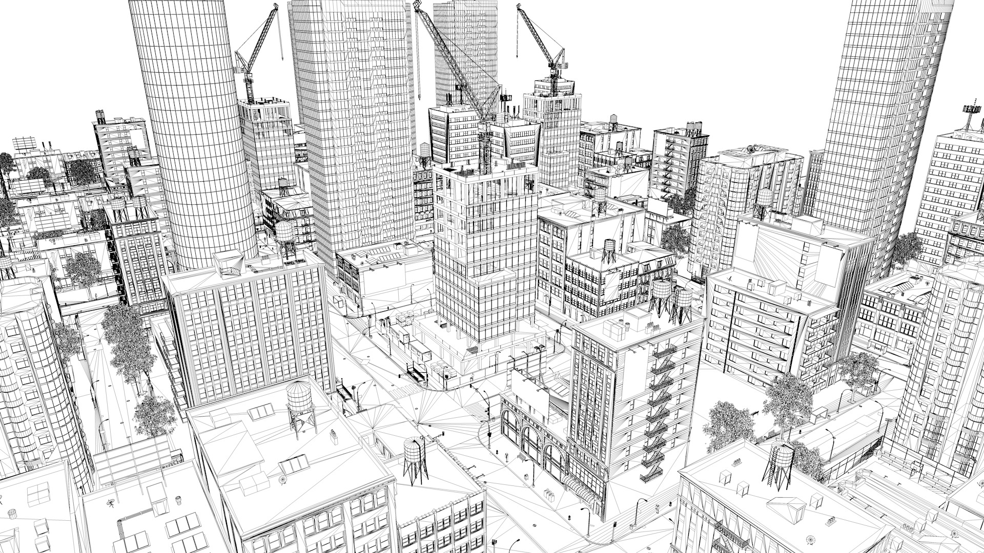 Buildings City building industrial park commercial housing 3D model_2