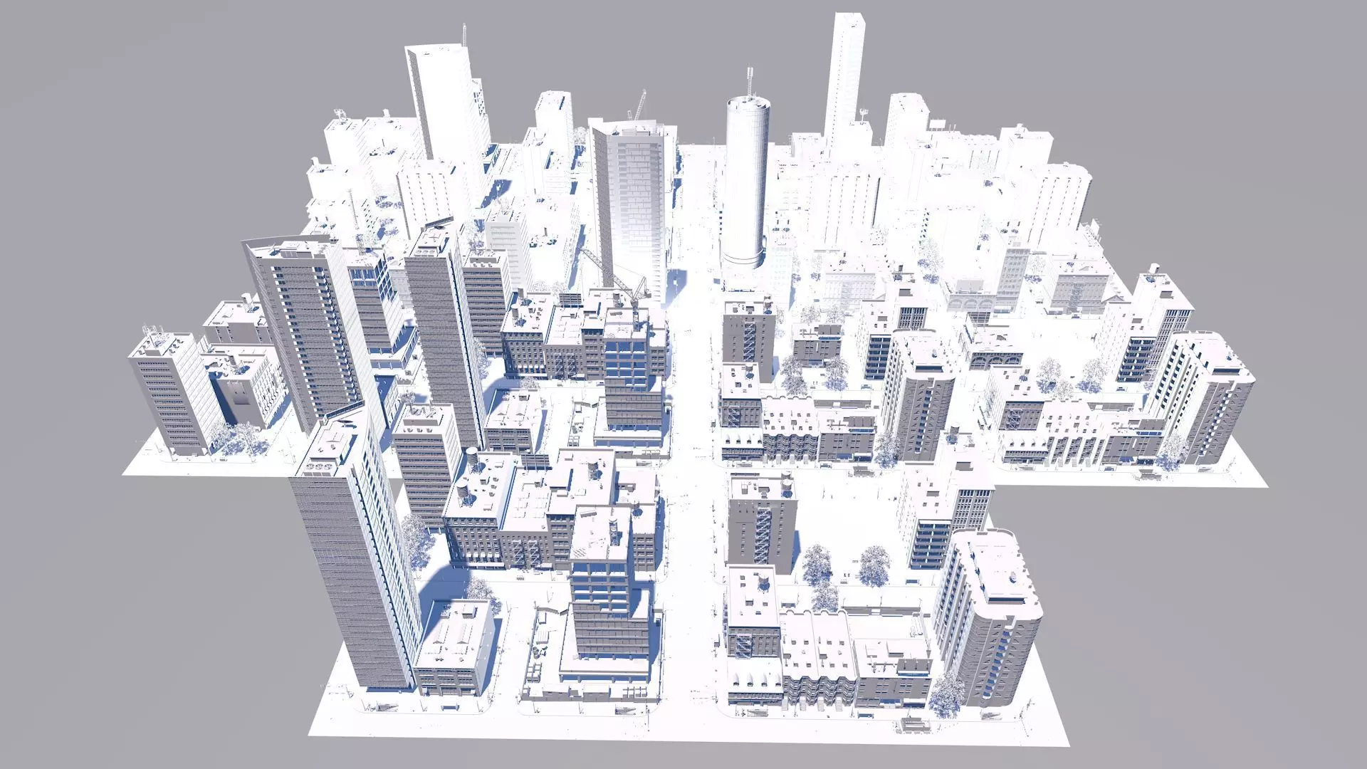 Buildings City building industrial park commercial housing 3D model_0