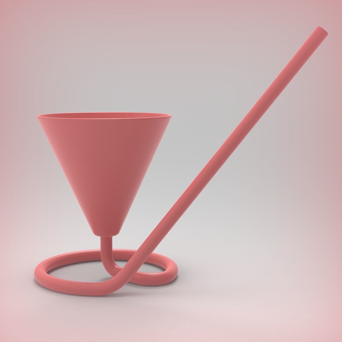 Mocktail Glass with Inbuilt Straw 3D print model_11