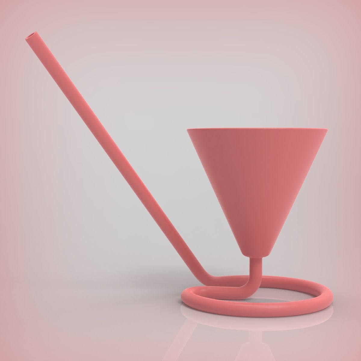 Mocktail Glass with Inbuilt Straw 3D print model_12