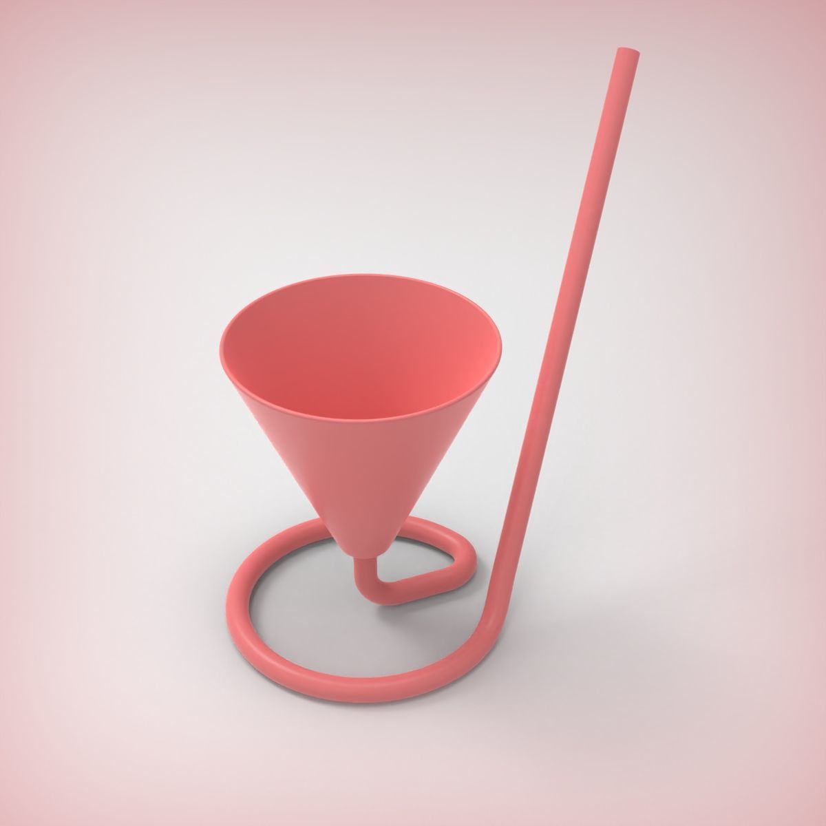 Mocktail Glass with Inbuilt Straw 3D print model_10