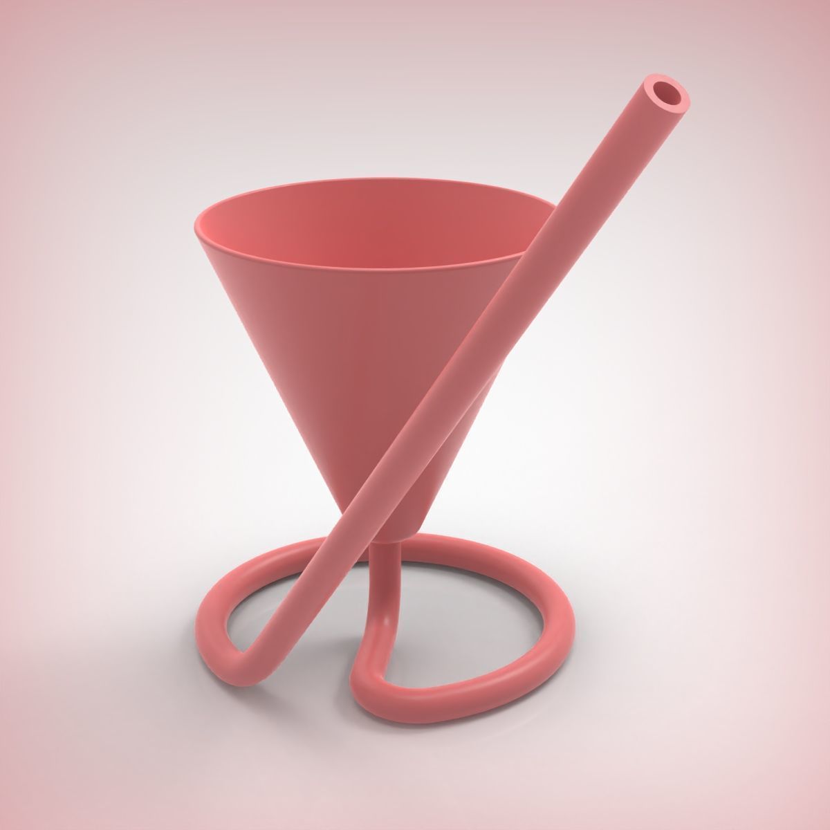 Mocktail Glass with Inbuilt Straw 3D print model_8