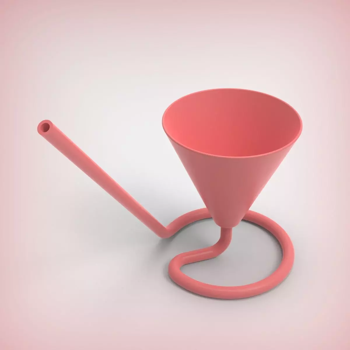 Mocktail Glass with Inbuilt Straw 3D print model_0