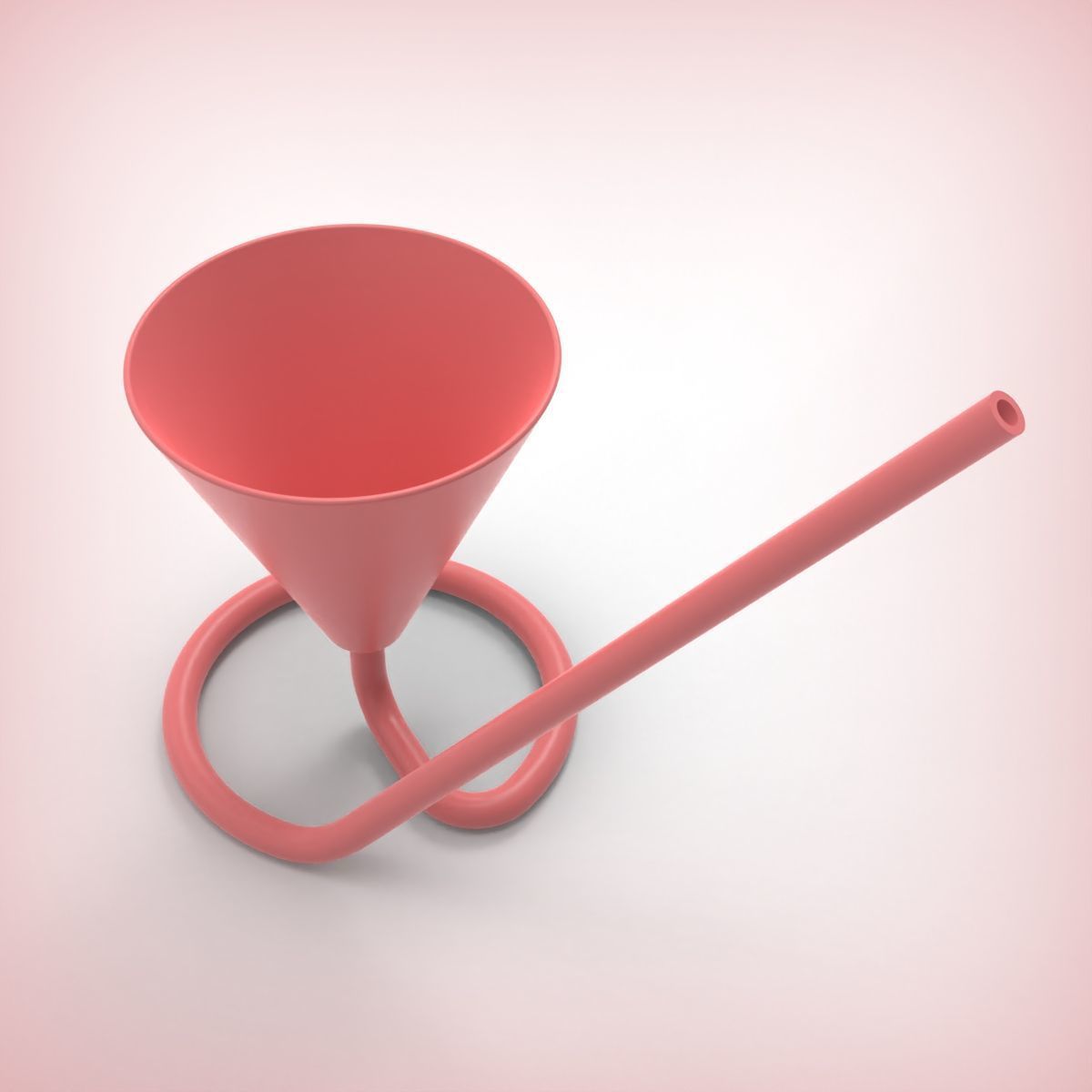 Mocktail Glass with Inbuilt Straw 3D print model_6