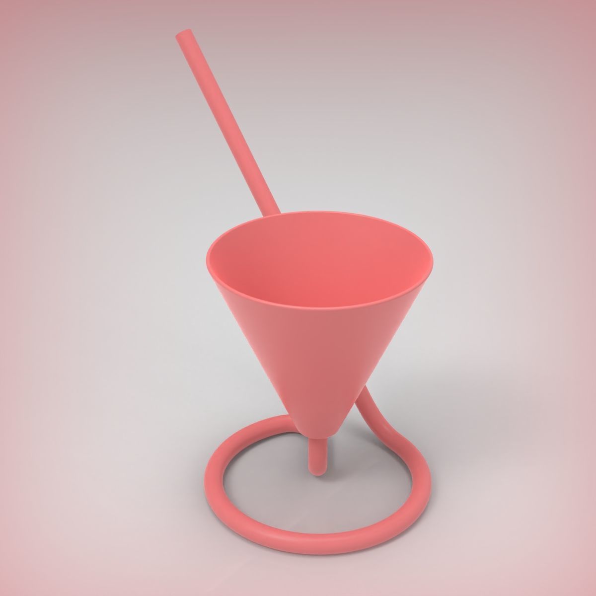 Mocktail Glass with Inbuilt Straw 3D print model_7