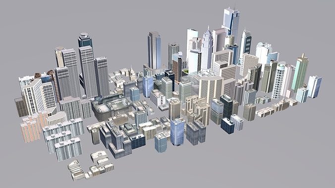 Buildings City building industrial park commercial housing 3D model
