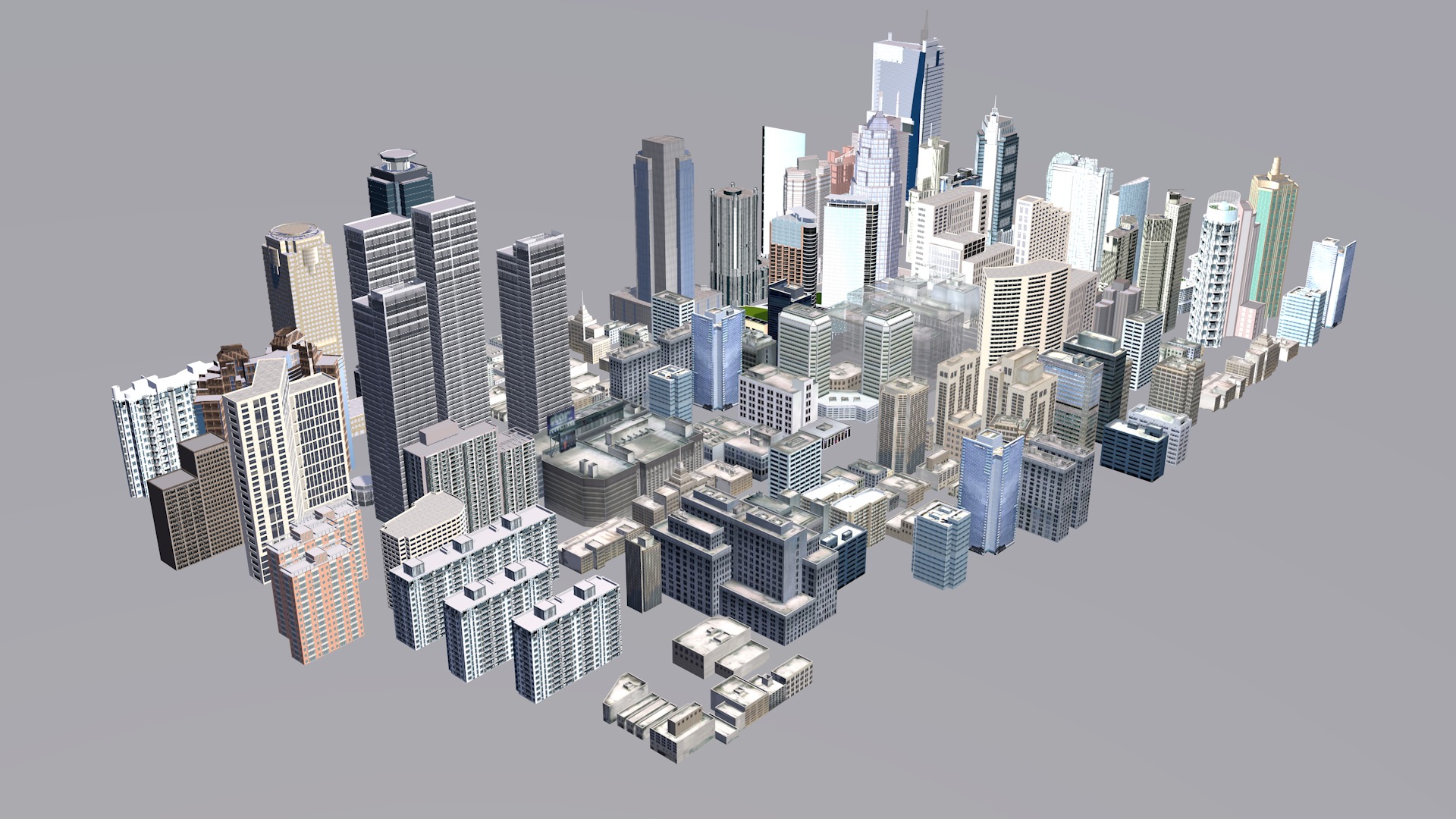 Buildings City building industrial park commercial housing 3D model_9