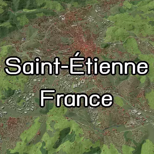 Saint-Etienne France - city and urban 3D model