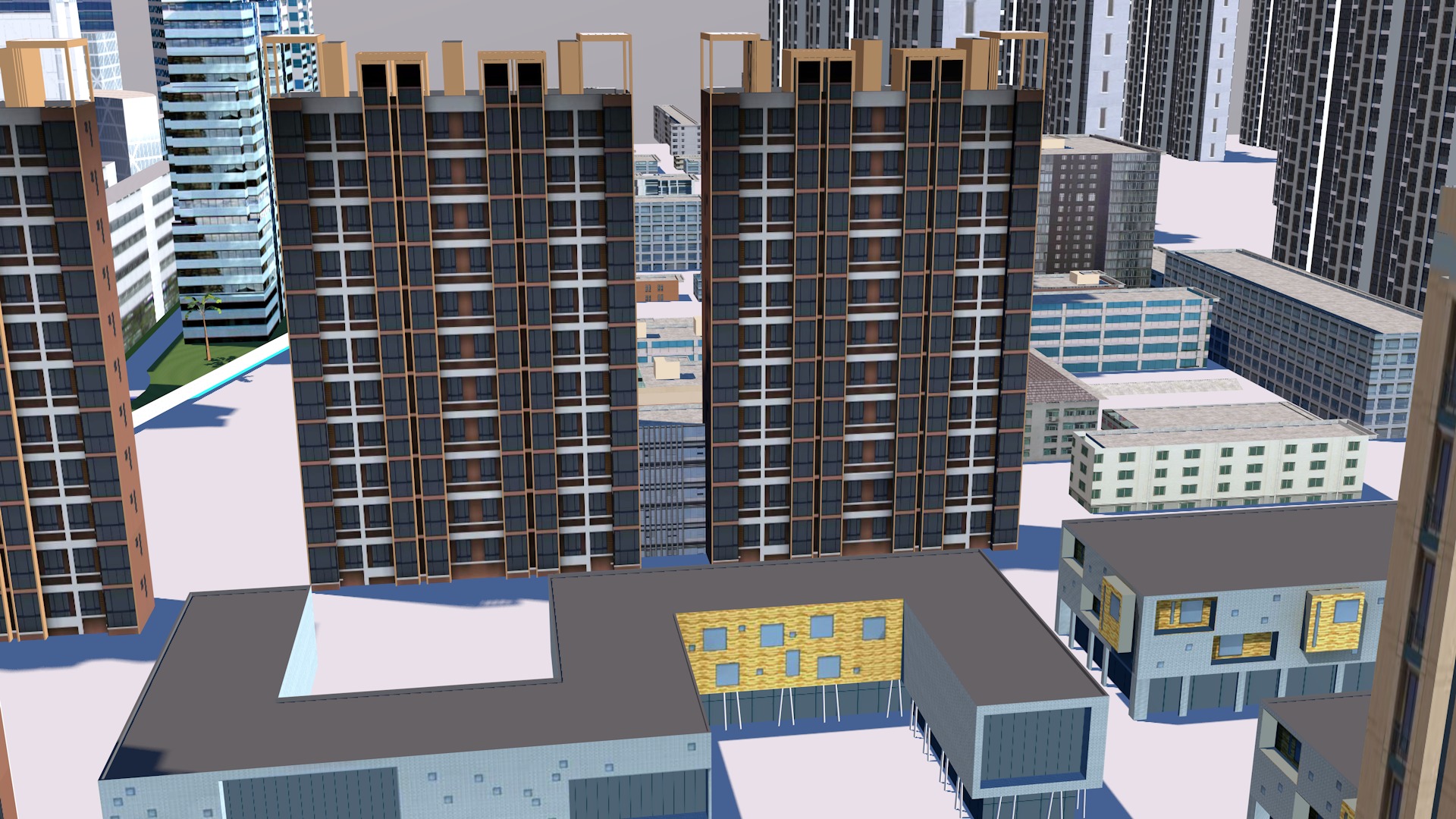 Buildings City building industrial park commercial housing 3D model_29