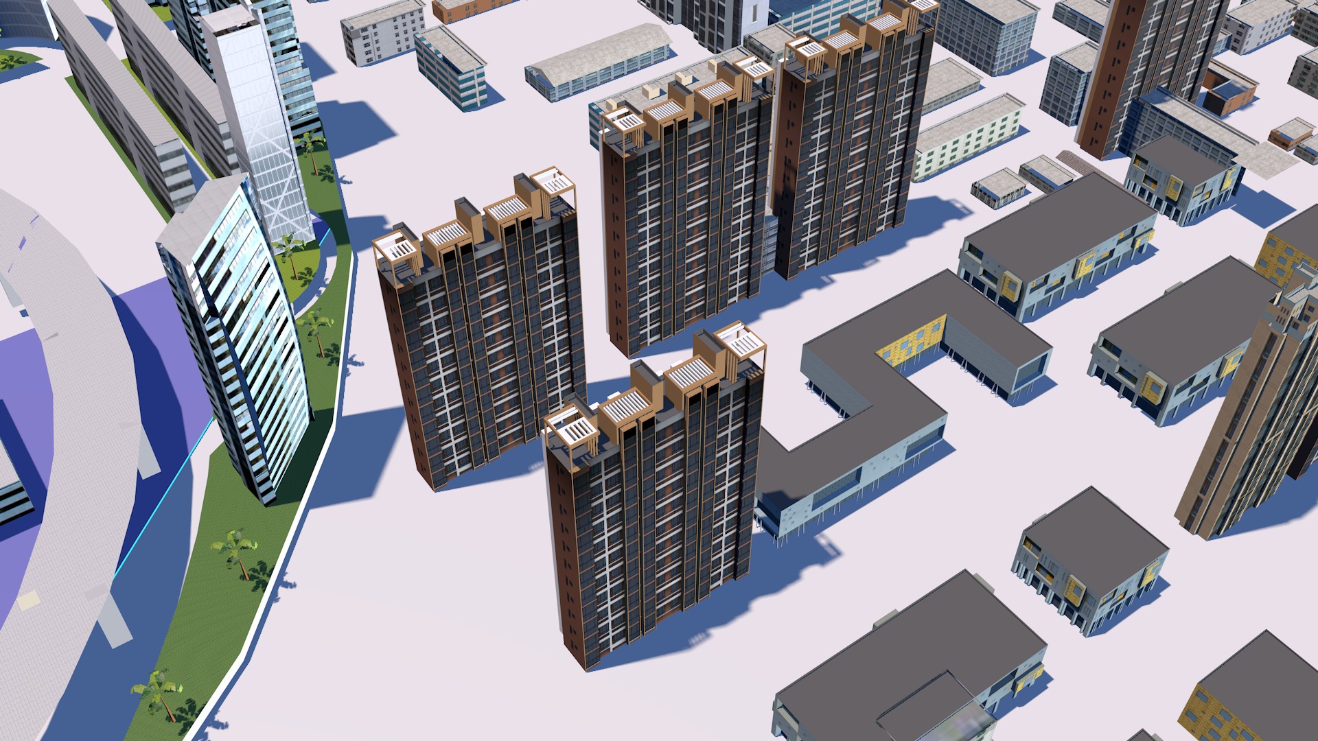 Buildings City building industrial park commercial housing 3D model_27