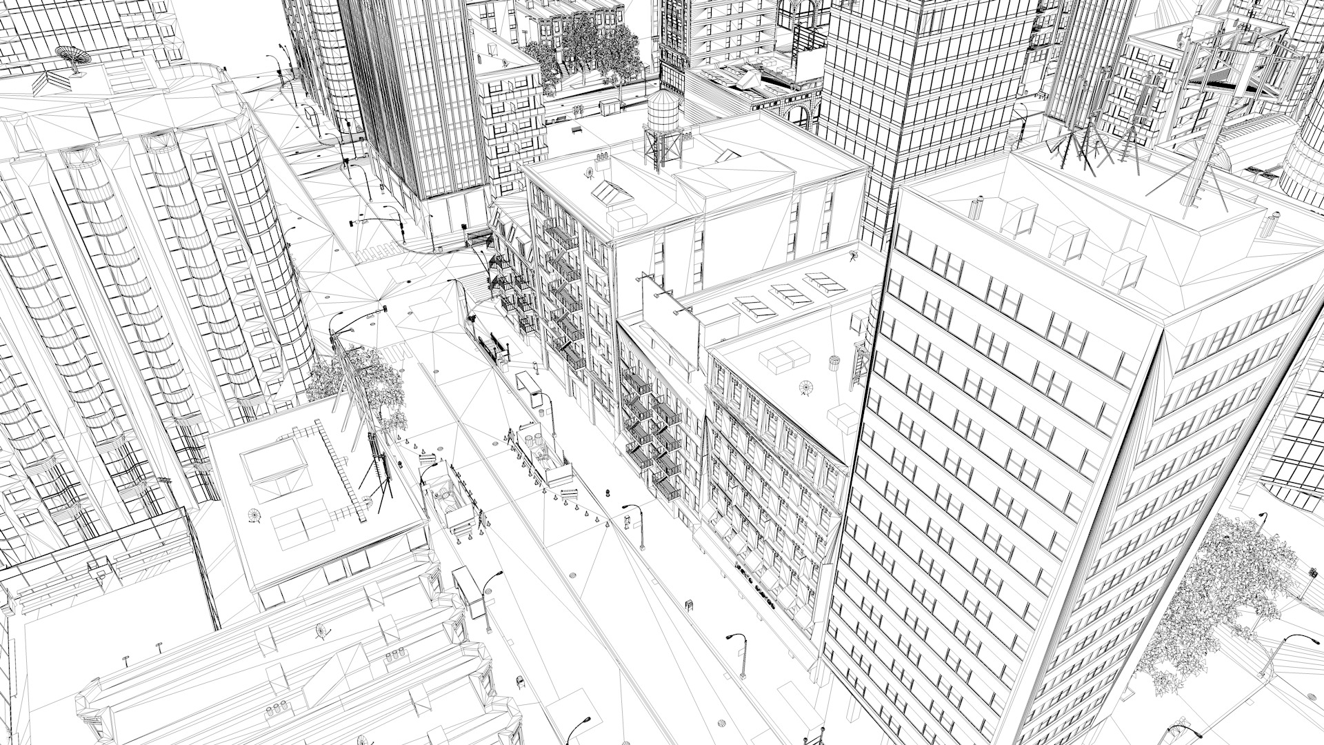 Buildings City building industrial park commercial housing 3D model_7